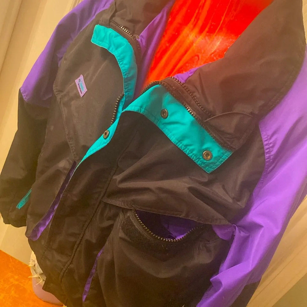 VINTAGE 80s 90s Men’s COLUMBIA Radical Sleeve Color Block Rad Jacket Coat - Picture 10 of 16